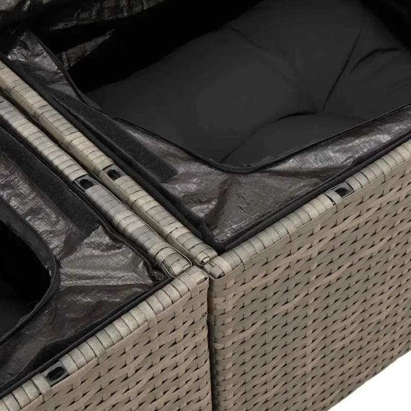 Luxe tuinset met grijs materiaal en gepoedercoat staal voor buitenplezier - Tuinsets