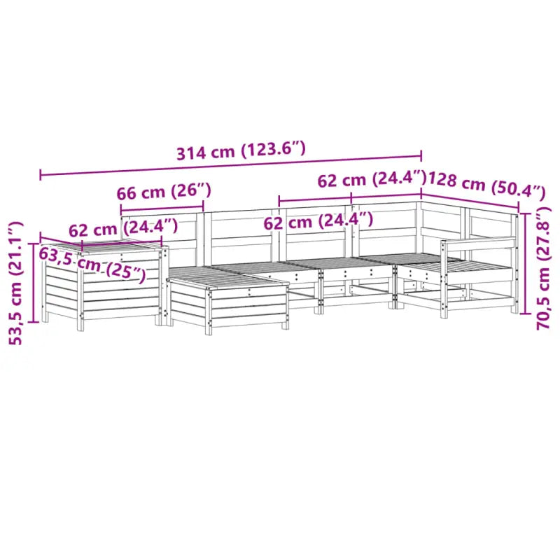Luxe tuinset van massief grenenhout met modulair ontwerp - Tuinsets