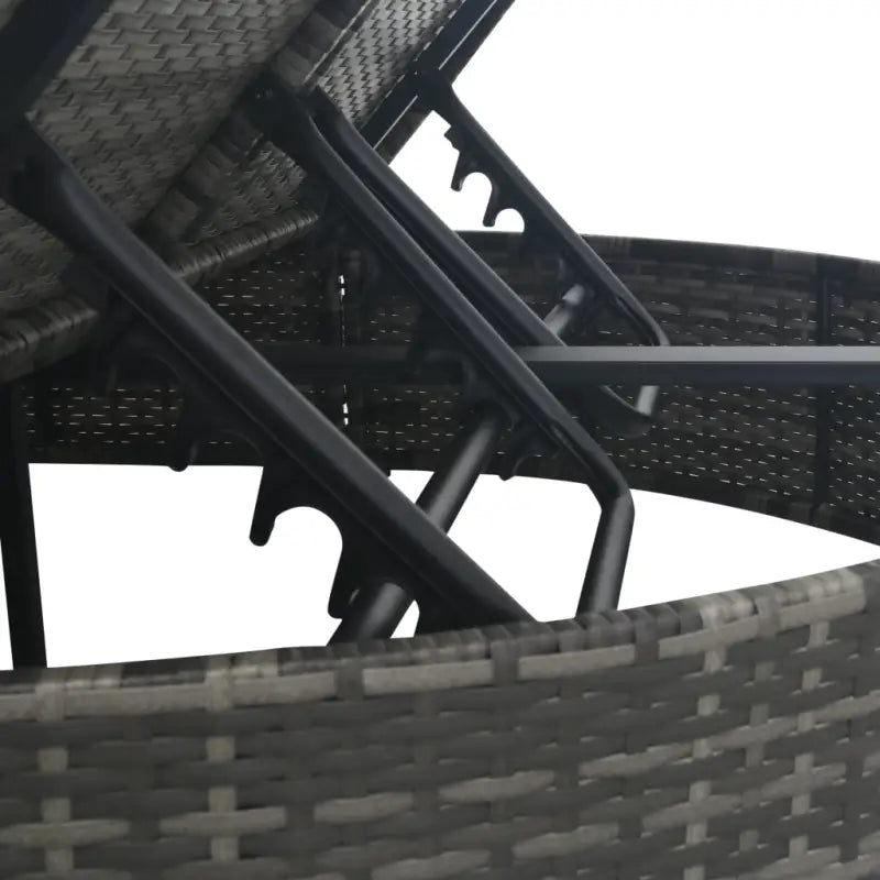 Luxe Tweepersoons Tuinbed met Gepoedercoat Stalen Frame en Weerbestendig Rattan - Tuinbedden