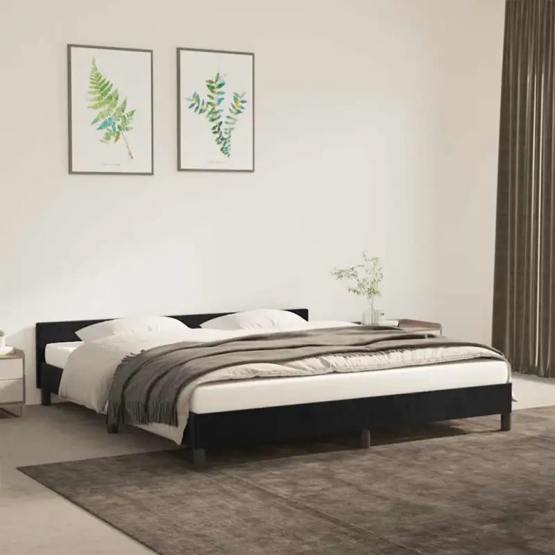 Luxueus bedframe met hoofdeinde en multiplex lattenbodem - Zwart / 180 x 200 cm - Bedden & bedframes