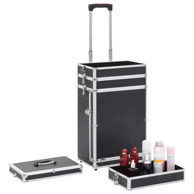 Make-up trolley met afneembare zwenkwielen voor georganiseerde schoonheid - Zwart / 1 - Toilettassen
