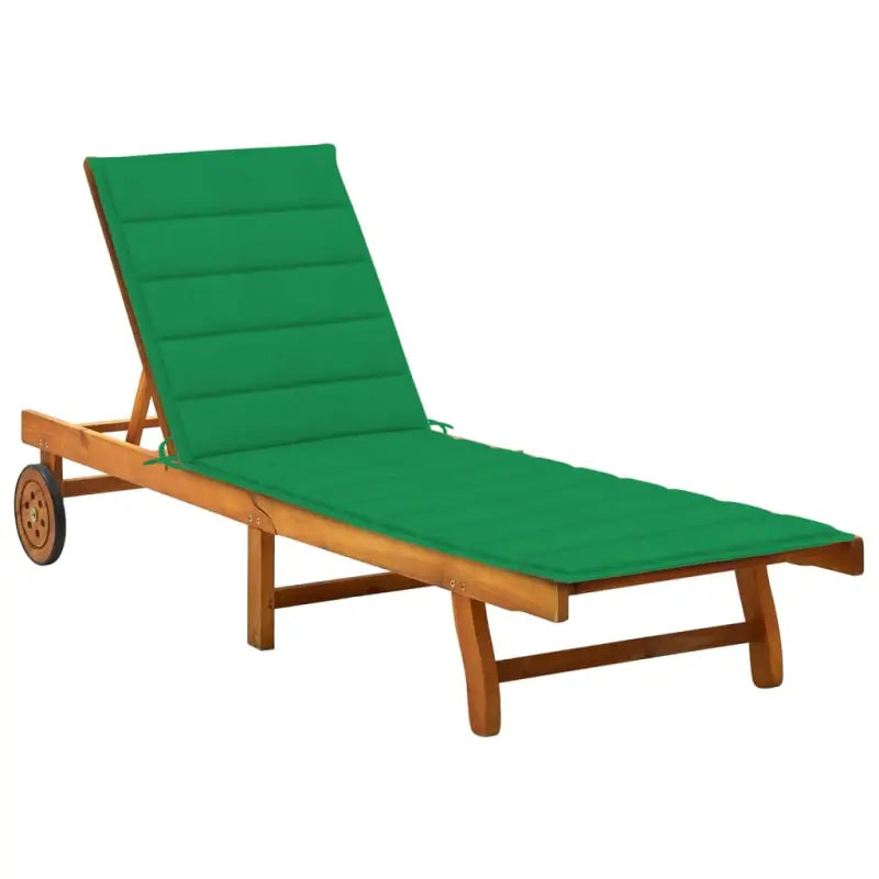 Massief acaciahout ligstoel voor ultiem ontspanning in de tuin - Groen / 200 x 63 x 85 cm / 1 - Ligstoelen