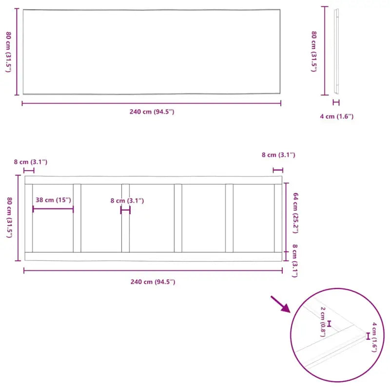 Massief Eikenhout Tafelblad voor een frisse uitstraling - Tafelbladen