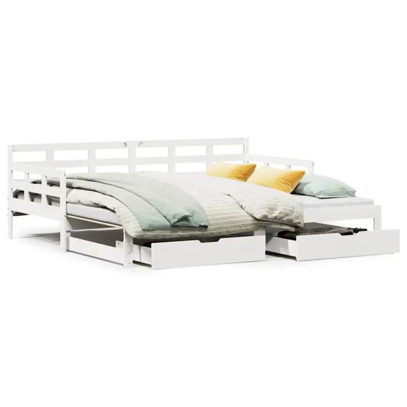 Massief Grenenhout 2-in-1 Slaapbank met Onderschuifbed - Bedden & bedframes