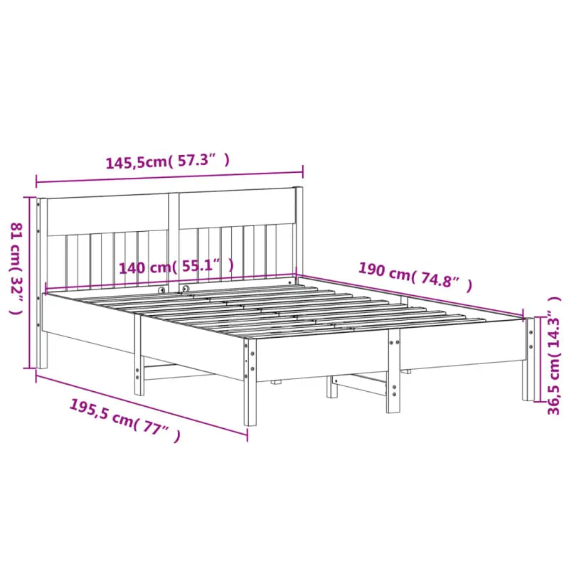 Massief Grenenhout Bedframe met Multiplex Lattenbodem voor Uitstekende Ondersteuning - Bedden & bedframes
