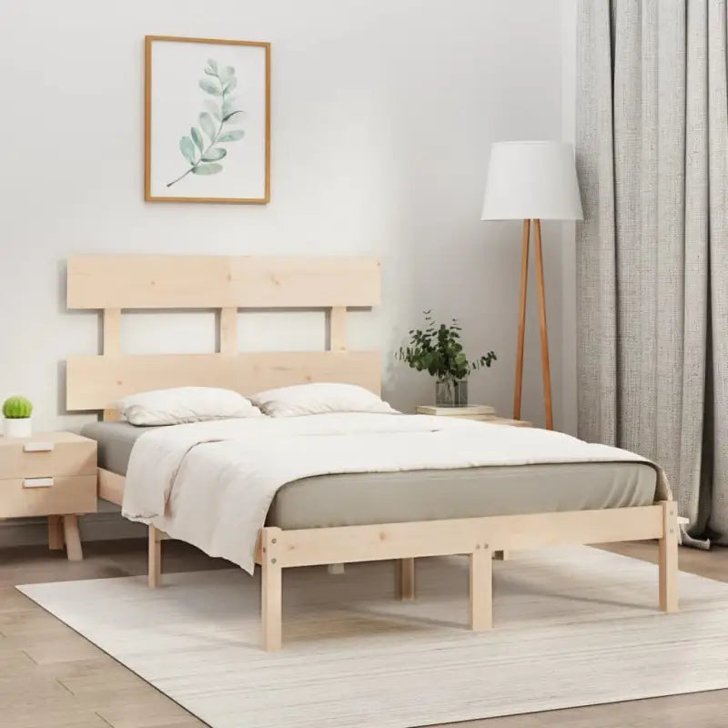 Massief grenenhout bedframe met tijdloos ontwerp voor je slaapkamer - Naturel / 140 x 200 cm - Bedden & bedframes