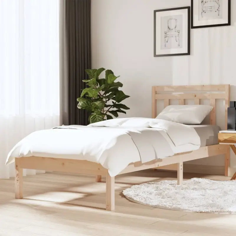 Massief Grenenhout Bedframe met Tijdloos Ontwerp voor Slaapkamers - Naturel / 100 x 200 cm - Bedden & bedframes