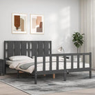 Massief grenenhout bedframe voor een comfortabele en natuurlijke slaapkamer - Grijs / 150 x 200 cm - Bedden & bedframes