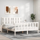 Massief grenenhout bedframe voor een comfortabele en natuurlijke slaapkamer - Wit / 160 x 200 cm - Bedden & bedframes