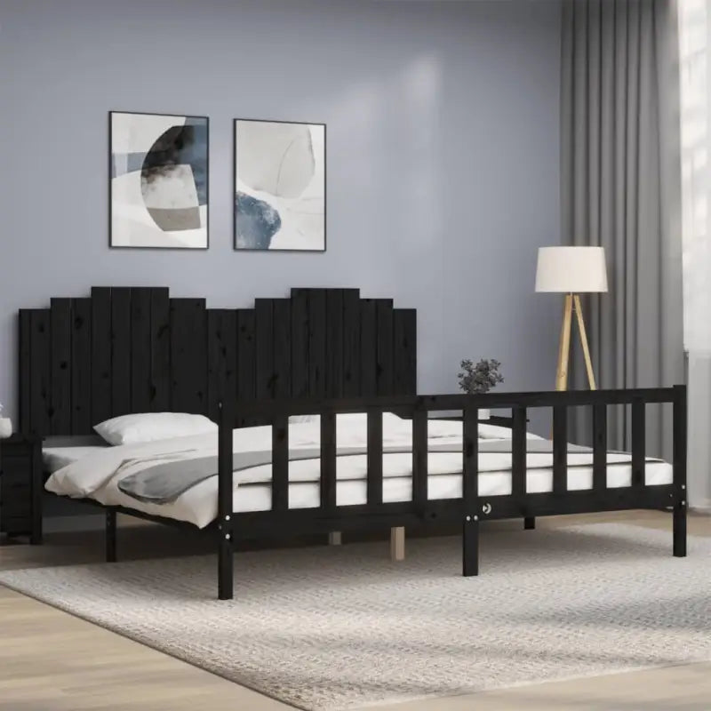 Massief grenenhout bedframe voor een goede nachtrust en natuurlijk interieur - Zwart / 200 x 200 cm - Bedden & bedframes