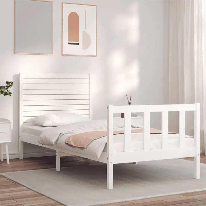 Massief grenenhout bedframe voor een goede nachtrust en natuurlijke stijl - Wit / 75 x 190 cm - Bedden & bedframes