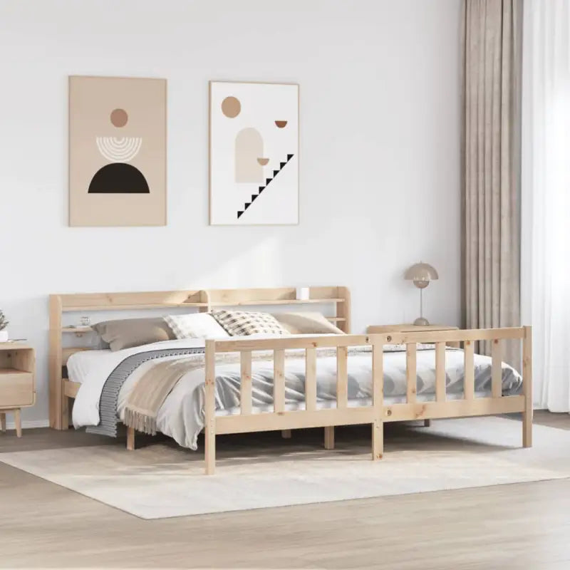 Massief Grenenhout bedframe voor een goede nachtrust en natuurlijke uitstraling - Naturel / 180 x 200 cm - Bedden &