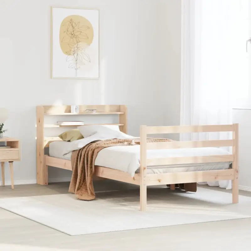 Massief grenenhout bedframe voor een goede nachtrust en natuurlijke uitstraling - Naturel / 100 x 200 cm - Bedden &