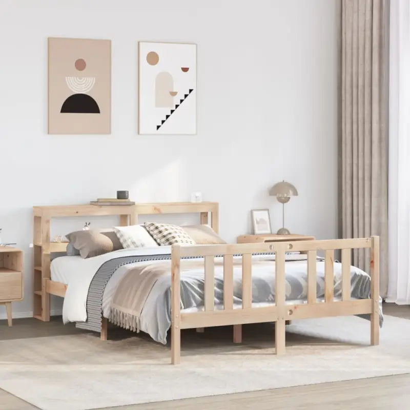 Massief grenenhout bedframe voor een goede nachtrust en natuurlijke stijl - Naturel / 150 x 200 cm - Bedden & bedframes