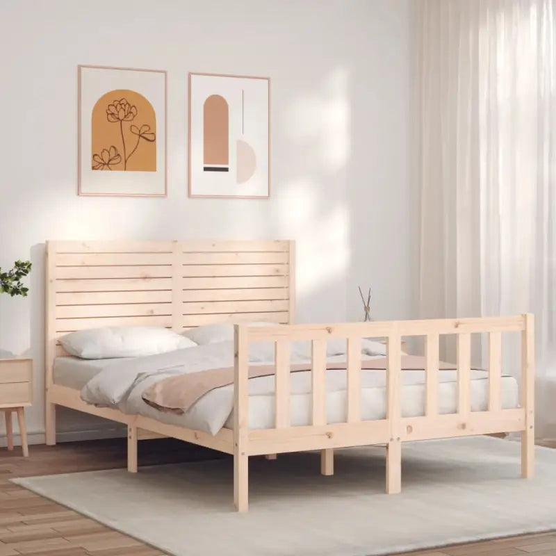 Massief grenenhout bedframe voor een goede nachtrust en natuurlijke stijl - Naturel / 140 x 190 cm - Bedden & bedframes