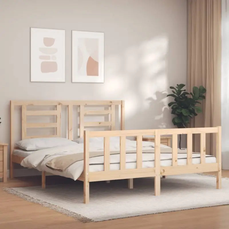 Massief grenenhout bedframe voor een goede nachtrust en natuurlijke uitstraling - Naturel / 160 x 200 cm - Bedden &