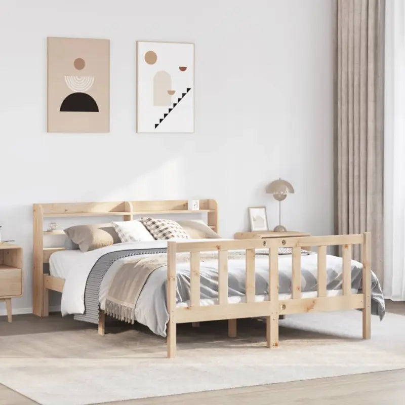 Massief Grenenhout bedframe voor een goede nachtrust en natuurlijke uitstraling - Naturel / 140 x 200 cm - Bedden &