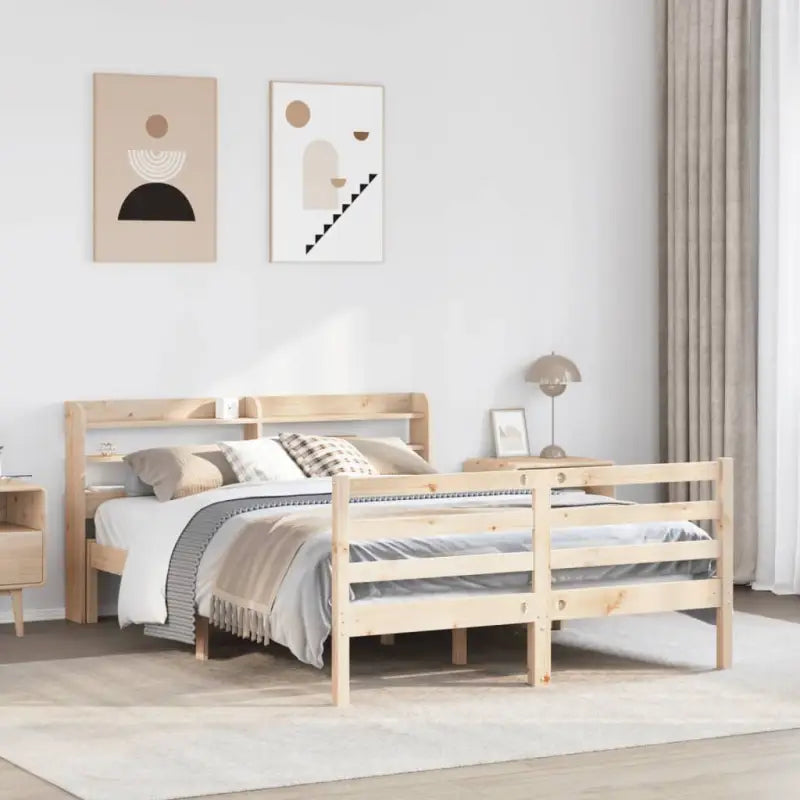 Massief grenenhout bedframe voor een goede nachtrust en natuurlijke uitstraling - Naturel / 140 x 190 cm - Bedden &