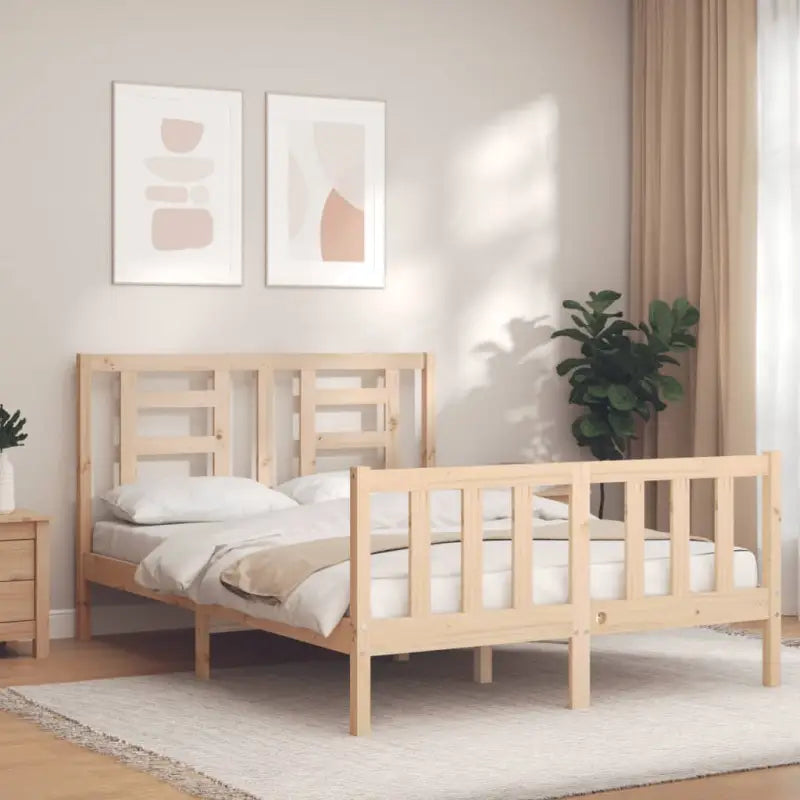 Massief grenenhout bedframe voor een goede nachtrust en natuurlijke uitstraling - Naturel / 120 x 200 cm - Bedden &