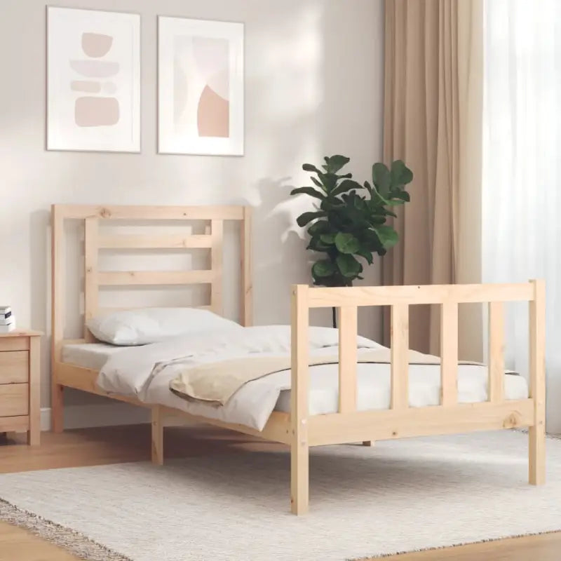 Massief grenenhout bedframe voor een goede nachtrust en natuurlijke uitstraling - Naturel / 90 x 200 cm - Bedden &