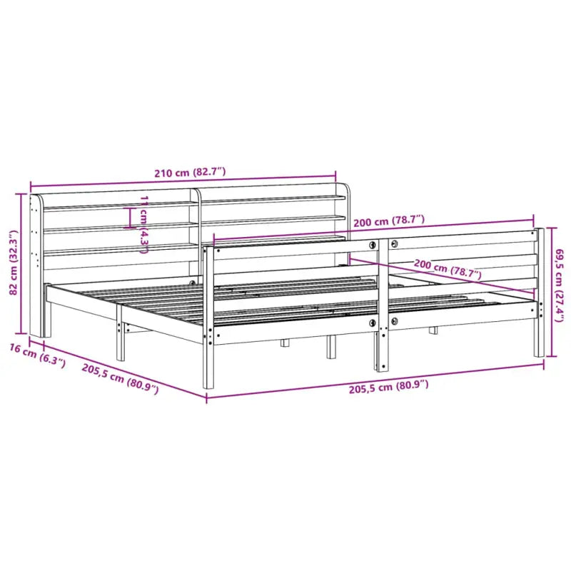 Massief grenenhout bedframe voor een goede nachtrust en natuurlijke uitstraling - Bedden & bedframes