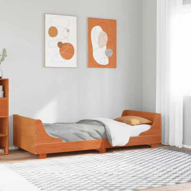 Massief grenenhout bedframe voor een moderne slaapkamer uitstraling - Wasbruin / 75 x 190 cm - Bedden & bedframes