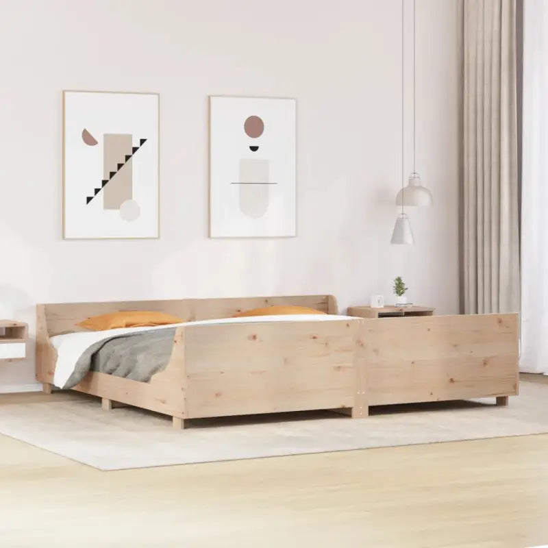Massief grenenhout bedframe voor een moderne slaapkamer uitstraling - Naturel / 180 x 200 cm - Bedden & bedframes