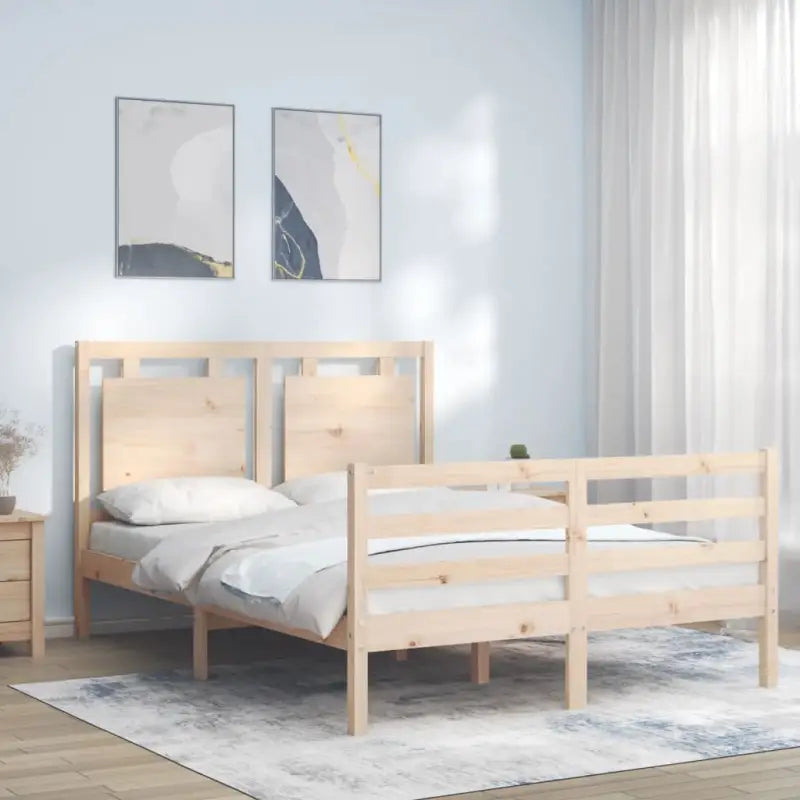 Massief grenenhout bedframe voor een natuurlijke en comfortabele slaapkamer - Naturel / 140 x 200 cm - Bedden &