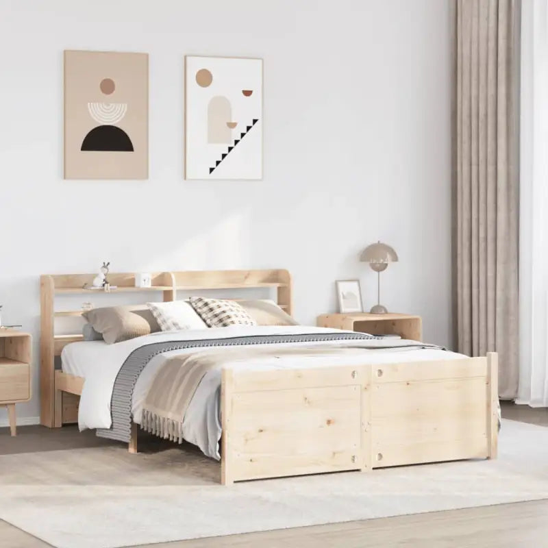 Massief Grenenhout Bedframe voor een Natuurlijke en Comfortabele Slaapplek - Bruin / 135 x 190 cm - Bedden & bedframes