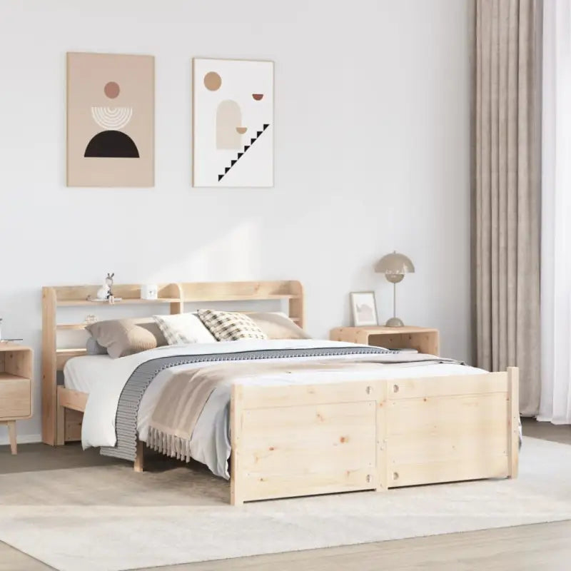 Massief Grenenhout Bedframe voor een Natuurlijke en Comfortabele Slaapplek - Bruin / 160 x 200 cm - Bedden & bedframes