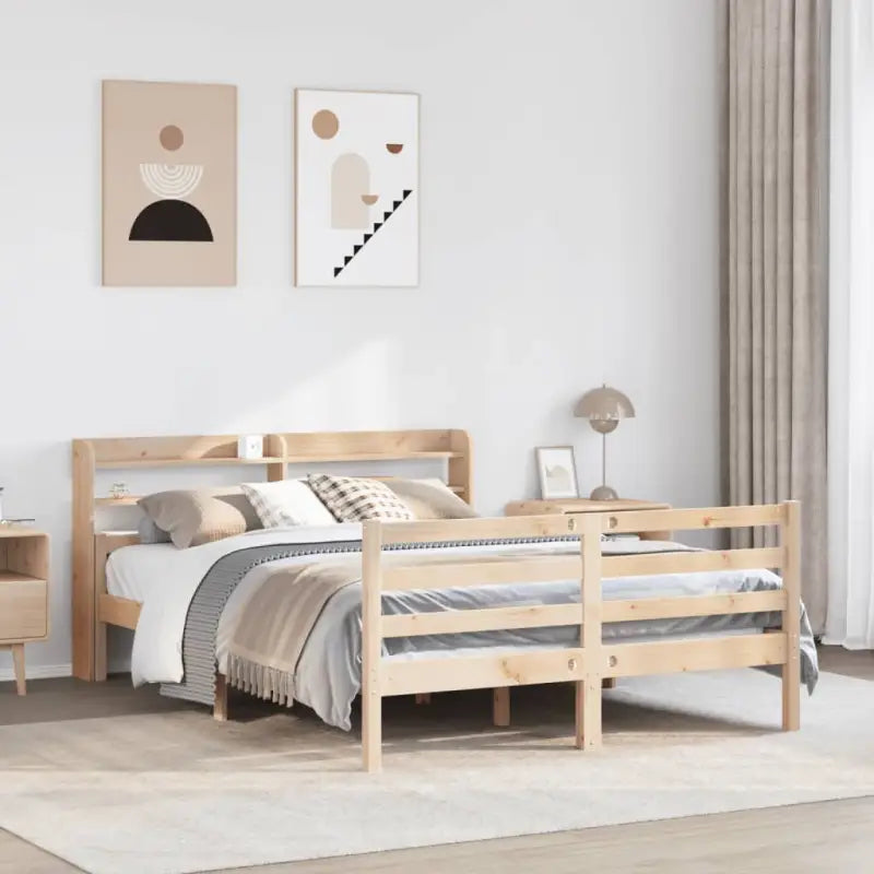 Massief grenenhout bedframe voor een natuurlijke en comfortabele slaap - Bruin / 140 x 190 cm - Bedden & bedframes