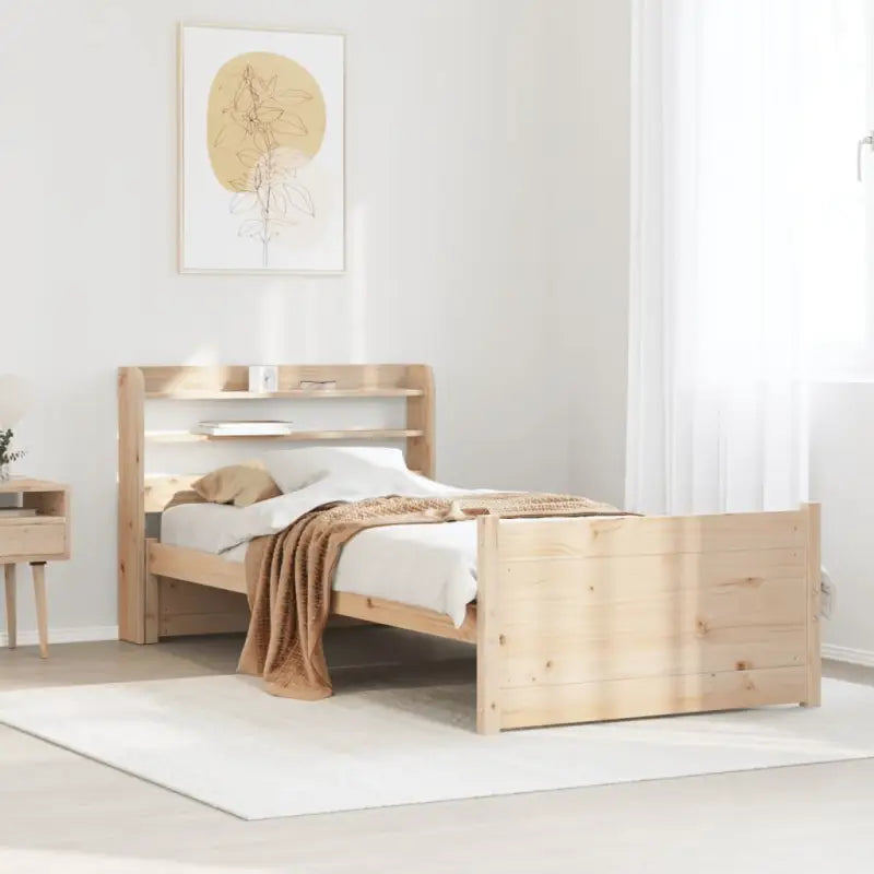 Massief Grenenhout Bedframe voor een Natuurlijke en Comfortabele Slaapplek - Bruin / 90 x 190 cm - Bedden & bedframes