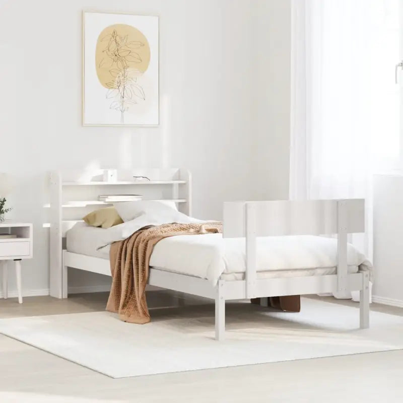 Massief Grenenhout Bedframe voor een Natuurlijke en Decoratieve Slaapkamer - Wit / 90 x 190 cm - Bedden & bedframes