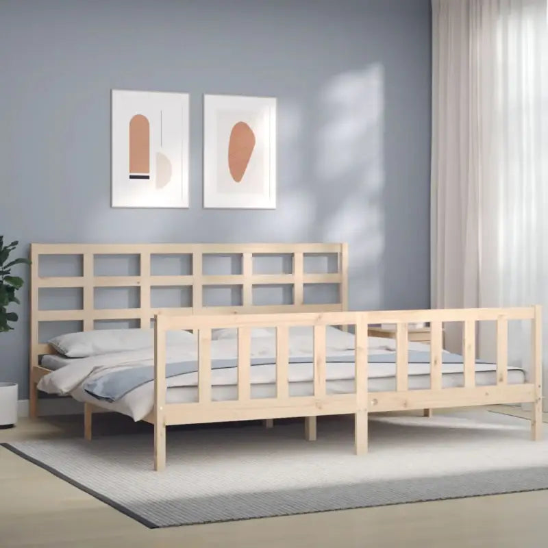 Massief Grenenhout Bedframe voor Een Natuurlijke en Decoratieve Slaapruimte - Naturel / 180 x 200 cm - Bedden &