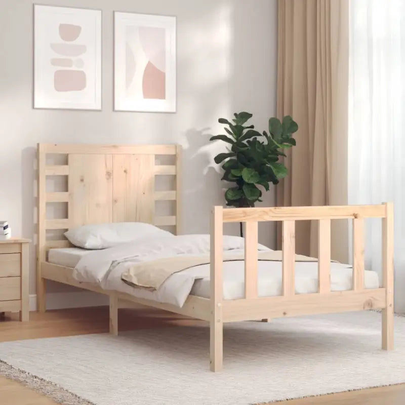 Massief grenenhout bedframe voor een natuurlijke en stijlvolle slaapkamer - Naturel / 90 x 190 cm - Bedden & bedframes