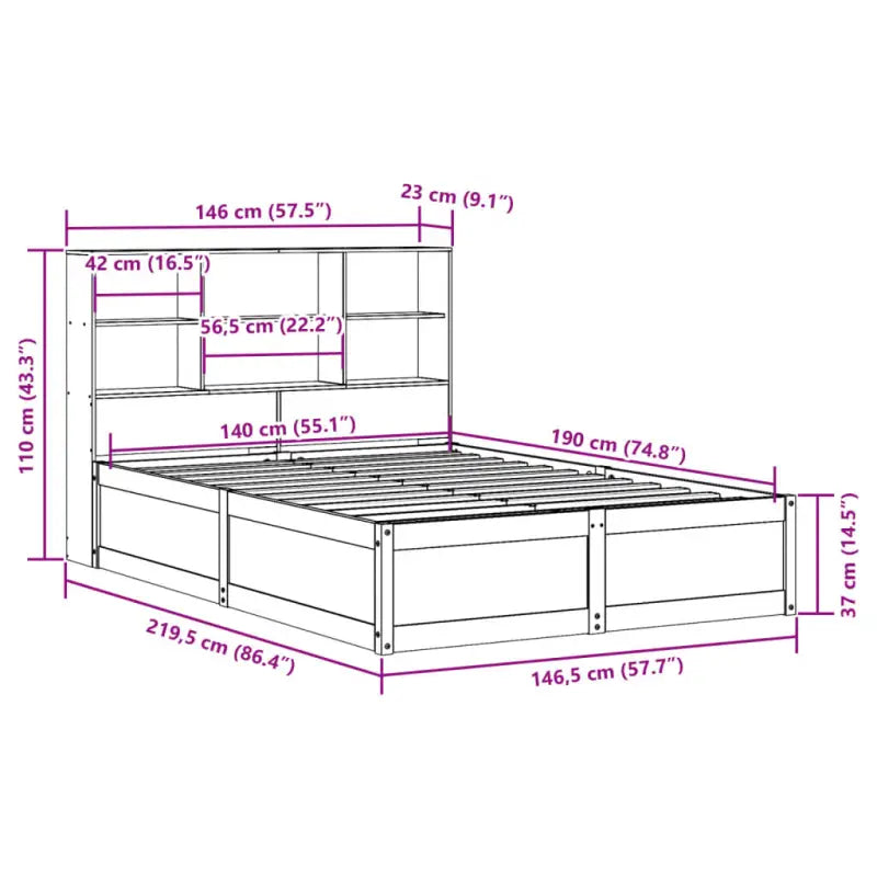 Massief Grenenhout Bedframe voor een Natuurstenen Slaapruimte - Bedden & bedframes