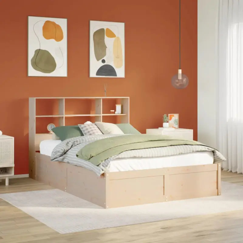 Massief Grenenhout Bedframe voor een Natuurstenen Slaapruimte - Naturel / 150 x 200 cm - Bedden & bedframes