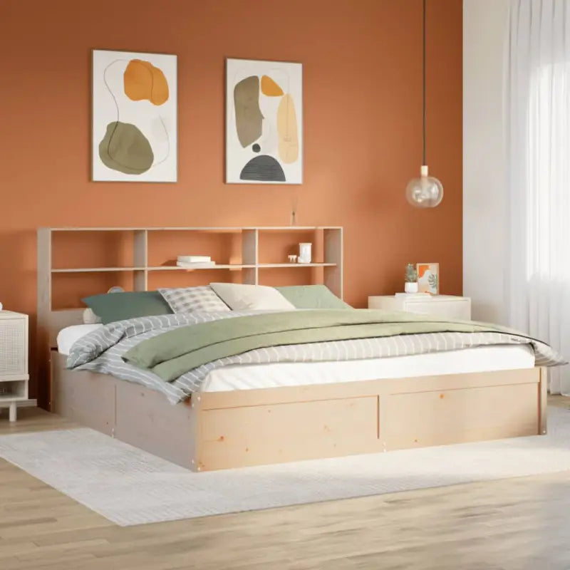 Massief Grenenhout Bedframe voor een Natuurstenen Slaapruimte - Naturel / 200 x 200 cm - Bedden & bedframes