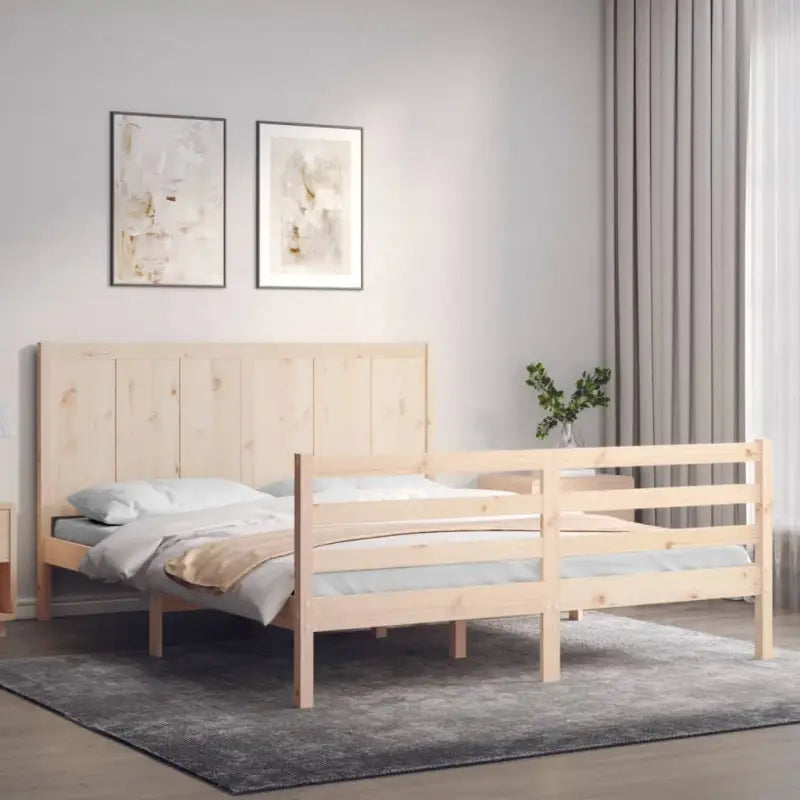 Massief Grenenhout Bedframe voor een Praktisch en Natuurlijk Interieur - Naturel / 160 x 200 cm - Bedden & bedframes
