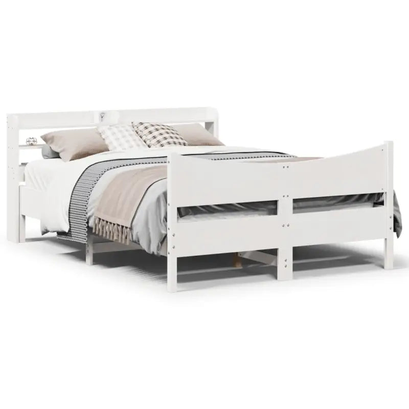 Massief grenenhout bedframe voor een stabiele en duurzame slaapkamer - Wit / 140 x 190 cm - Bedden & bedframes