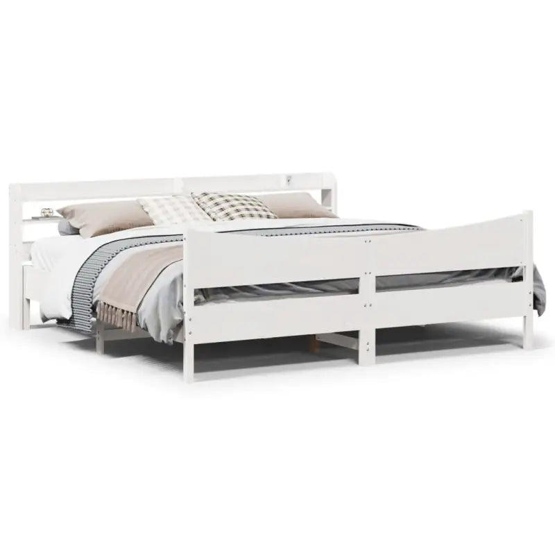 Massief grenenhout bedframe voor een stabiele en duurzame slaapkamer - Wit / 200 x 200 cm - Bedden & bedframes