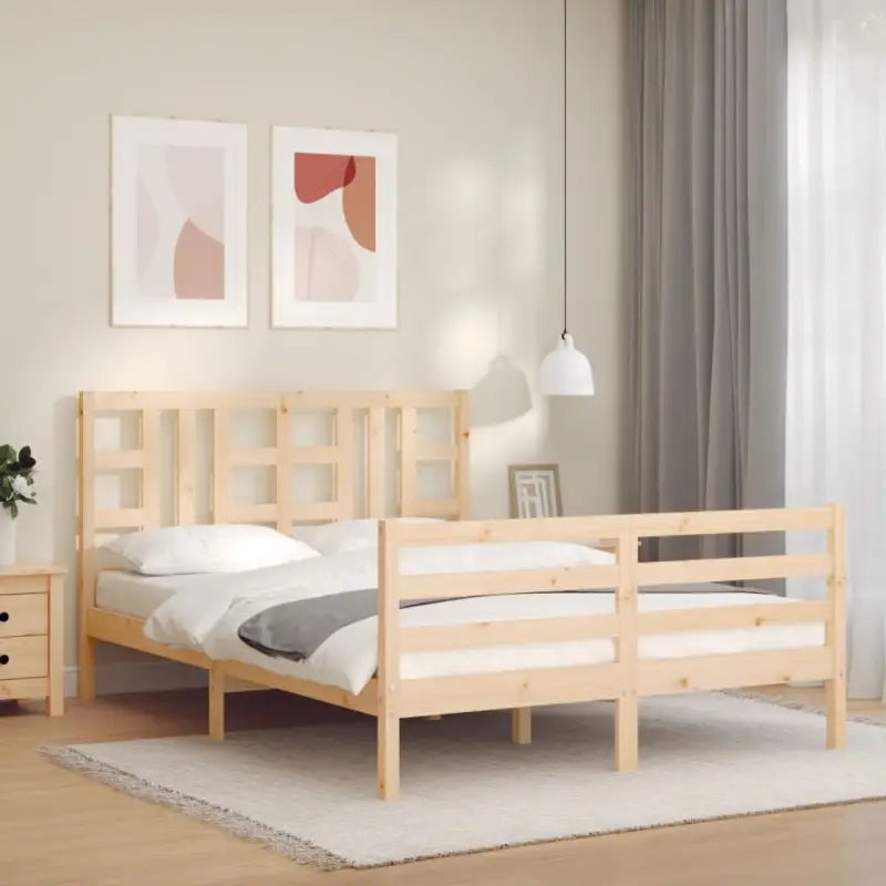 Massief grenenhout bedframe voor een stabiele en natuurlijke uitstraling - Naturel / 160 x 200 cm - Bedden & bedframes