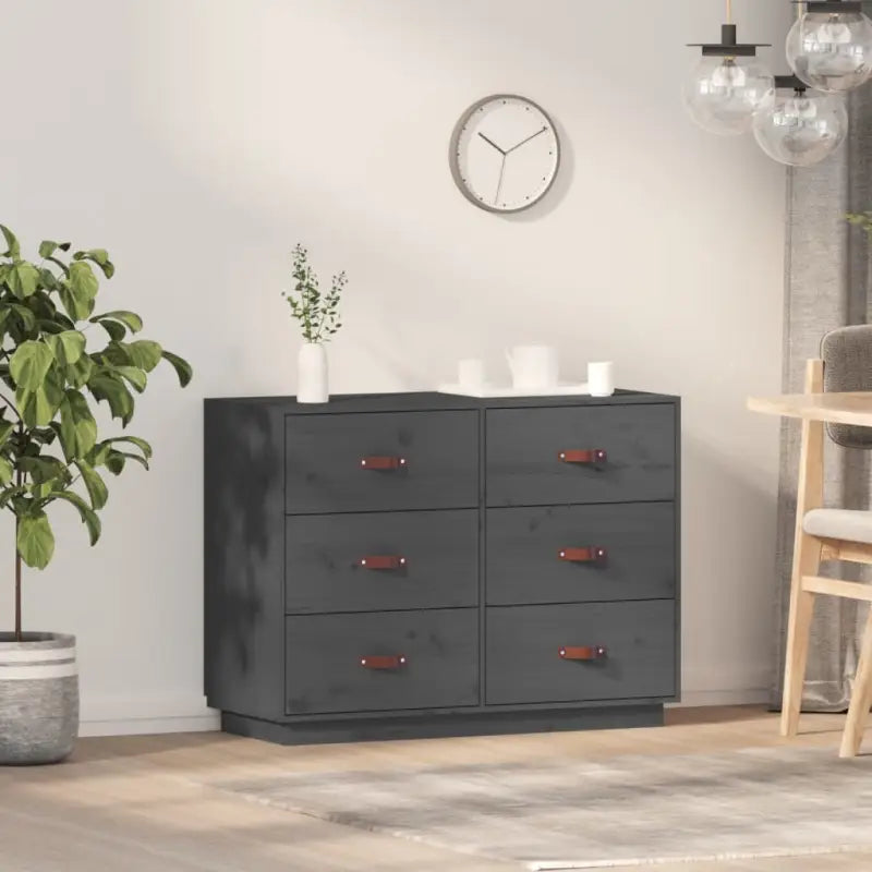 Massief Grenenhout Dressoir voor een Natuurlijke Touch in je Kamer - Grijs / 1 - Dressoirs & buffetkasten
