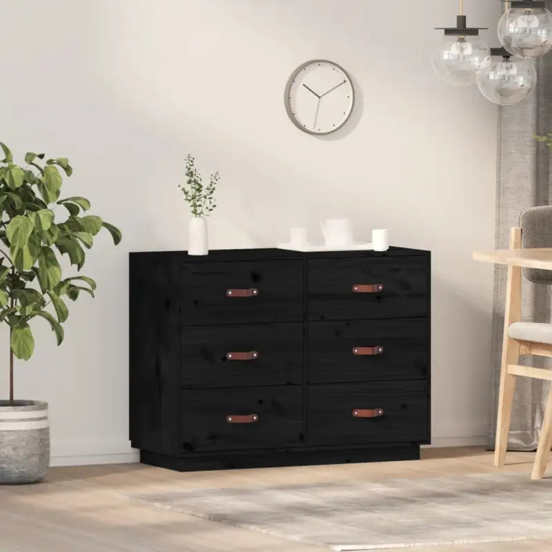 Massief Grenenhout Dressoir voor een Natuurlijke Touch in je Kamer - Zwart / 1 - Dressoirs & buffetkasten