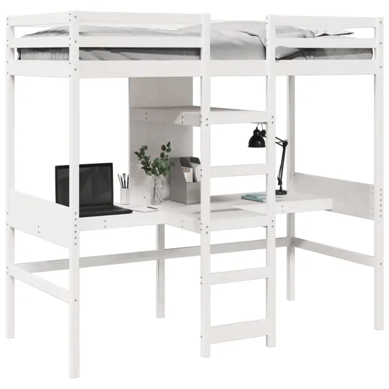 Massief Grenenhout Hoogslaper met Bureau Ideale Keuze voor Beperkte Ruimte - Bedden & bedframes