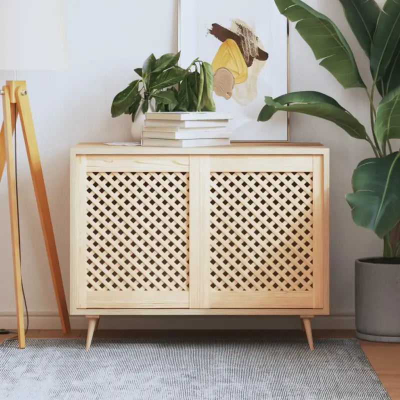 Massief Grenenhout houten kastdeuren met latwerk voor stijl en luchtstroom - 49.5 x 61.5 cm / 2 - Kastdeuren