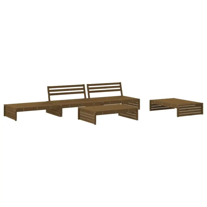 Massief Grenenhout Loungeset voor Tuin of Terras met Zachte Kussens - Tuinsets