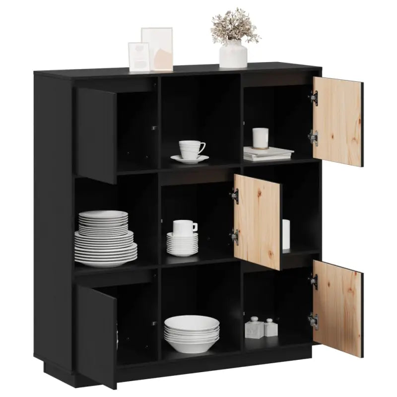 Massief Grenenhout Moderne Stijl Hoge Kast voor Elegant Interieur - Dressoirs & buffetkasten