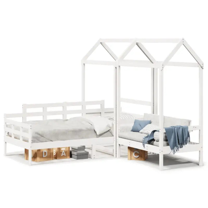 Massief Grenenhout Slaapbank en Bank in Wit voor Slaapkamer en Woonkamer - Bedden & bedframes