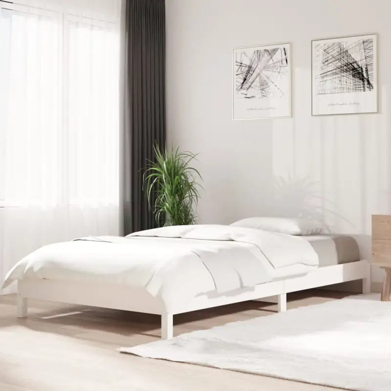 Massief Grenenhout Stapelbed voor Comfort en Tijdloos Design - Wit / 100 x 200 cm - Bedden & bedframes